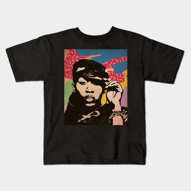 Missy Elliot - Vintage Poster Kids T-Shirt by Pickle Pickle